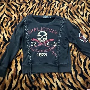 Affliction ladies sweatshirt (edgy) never worn..
